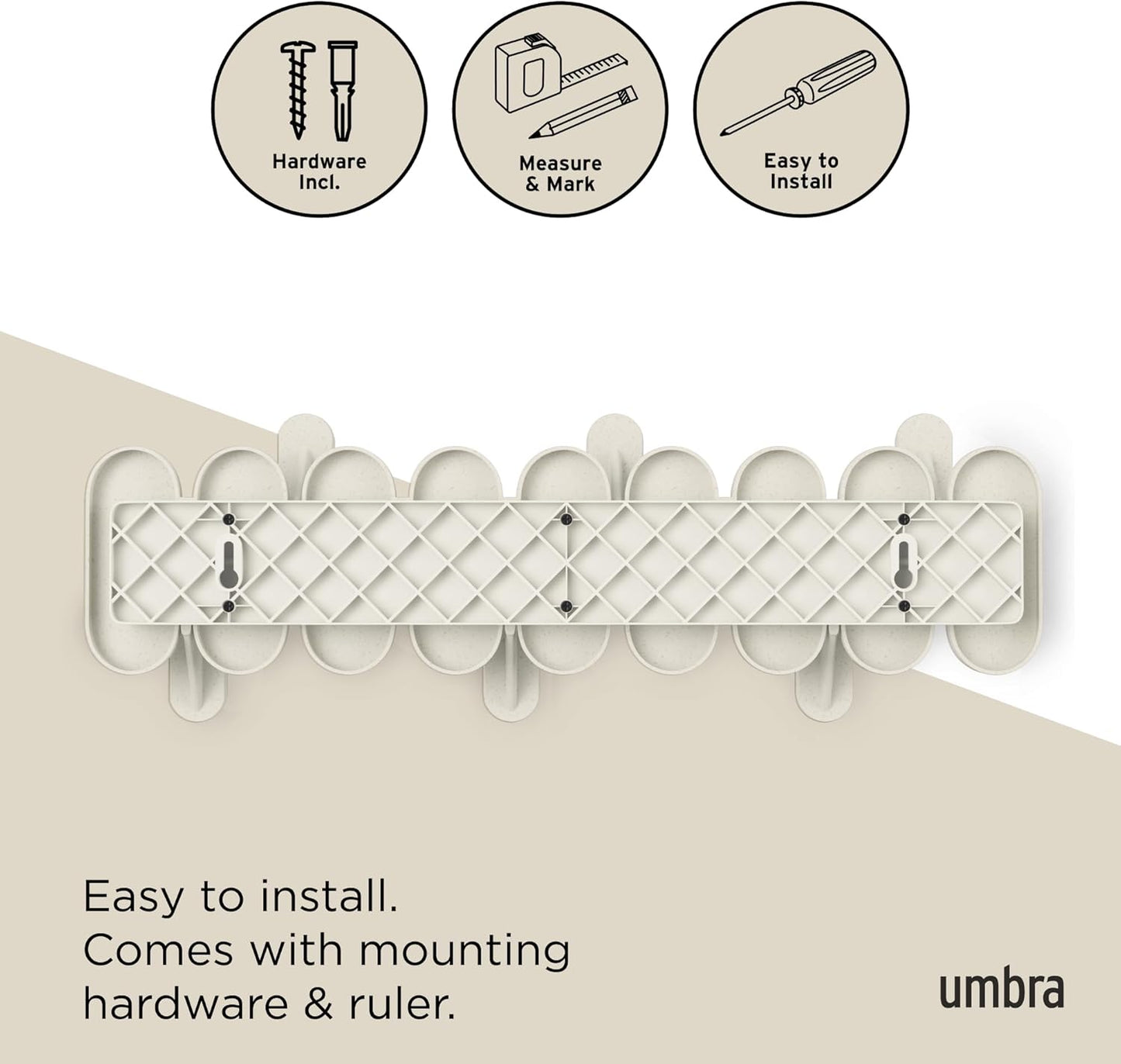 Umbra Tempo 6 Ganchos Perchero de Pared Arena