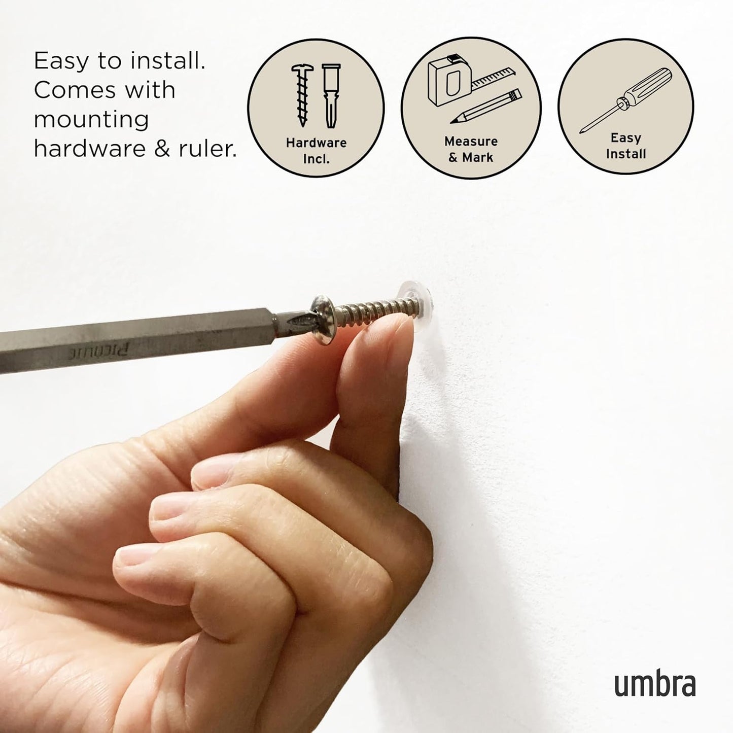 Umbra Flip Perchero de pared con 8 ganchos extraíbles