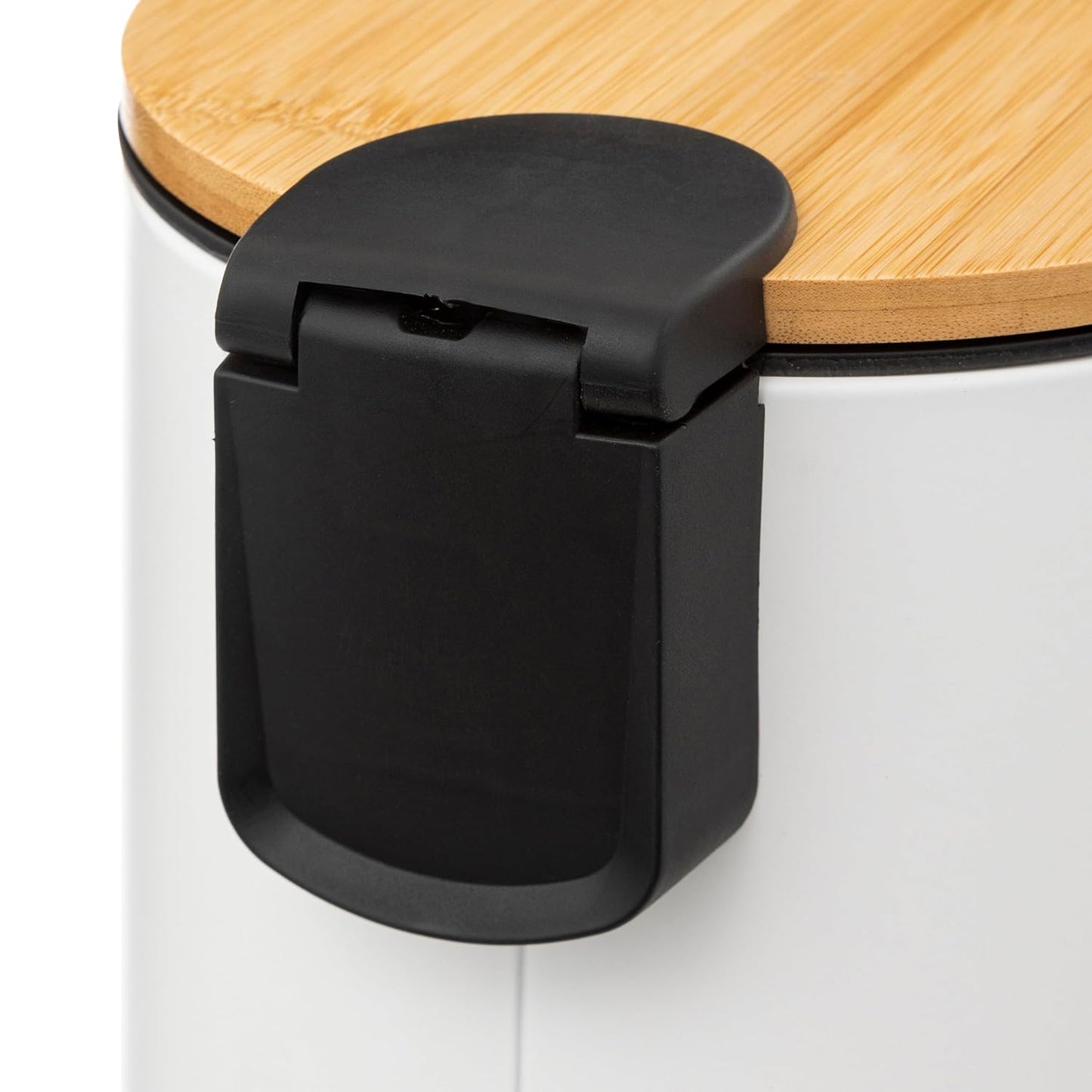 Papelera de baño con Tapa de Madera 3L - Cubo de Basura para baño con Tapa y Pedal Cierre silencioso
