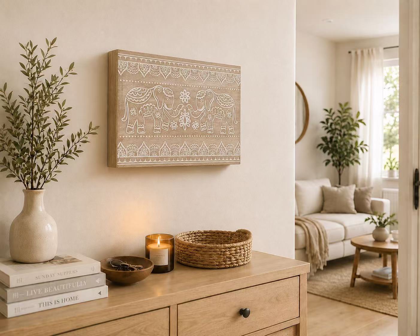 Tapa Contador de Luz Decorativa de Madera, Cubre Cuadro Eléctrico con Diseño, Estilo Nórdico