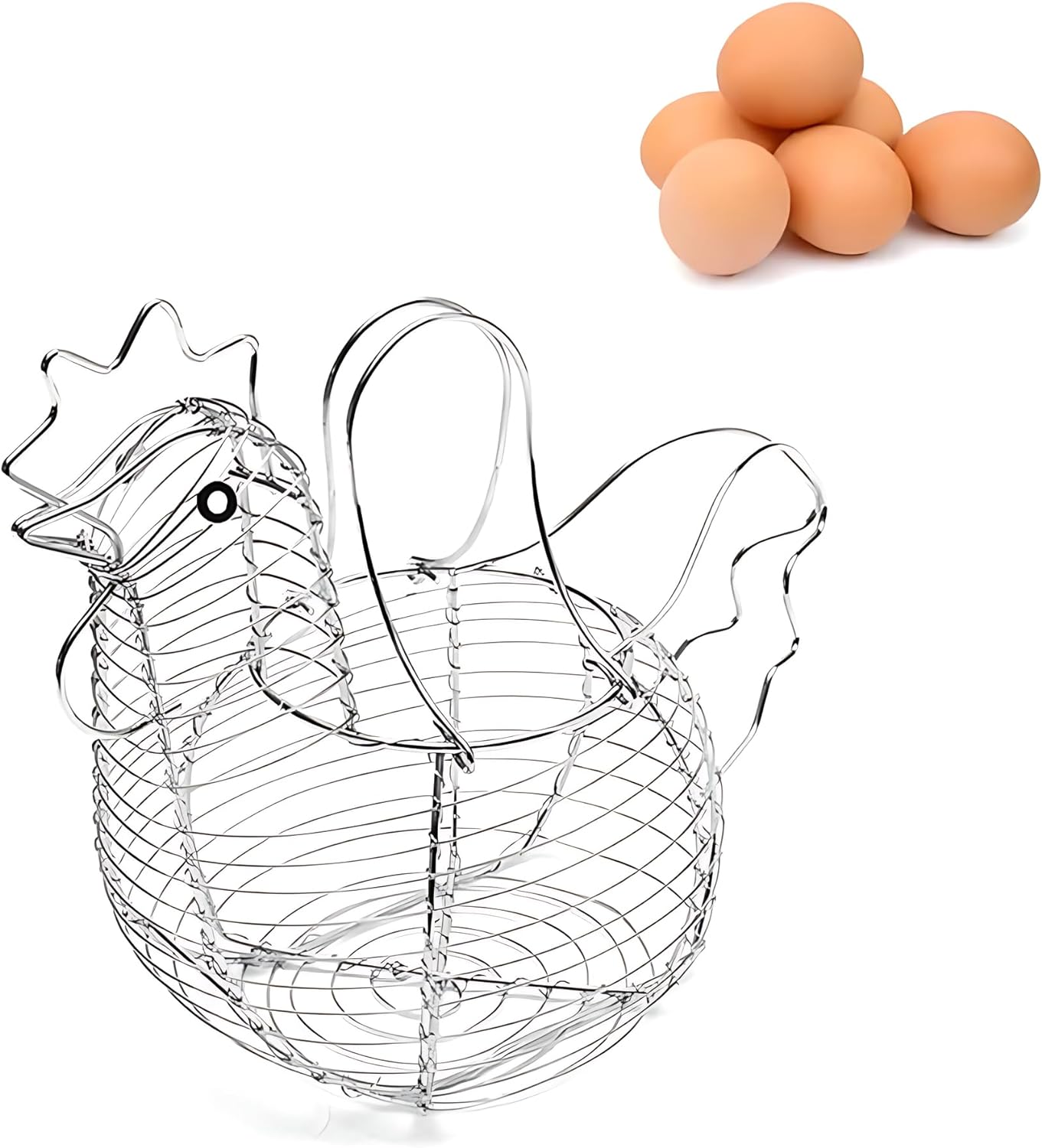 Huevera de Gallina Metal,Cesta Guarda Huevos Almacenamiento Para Cocina…