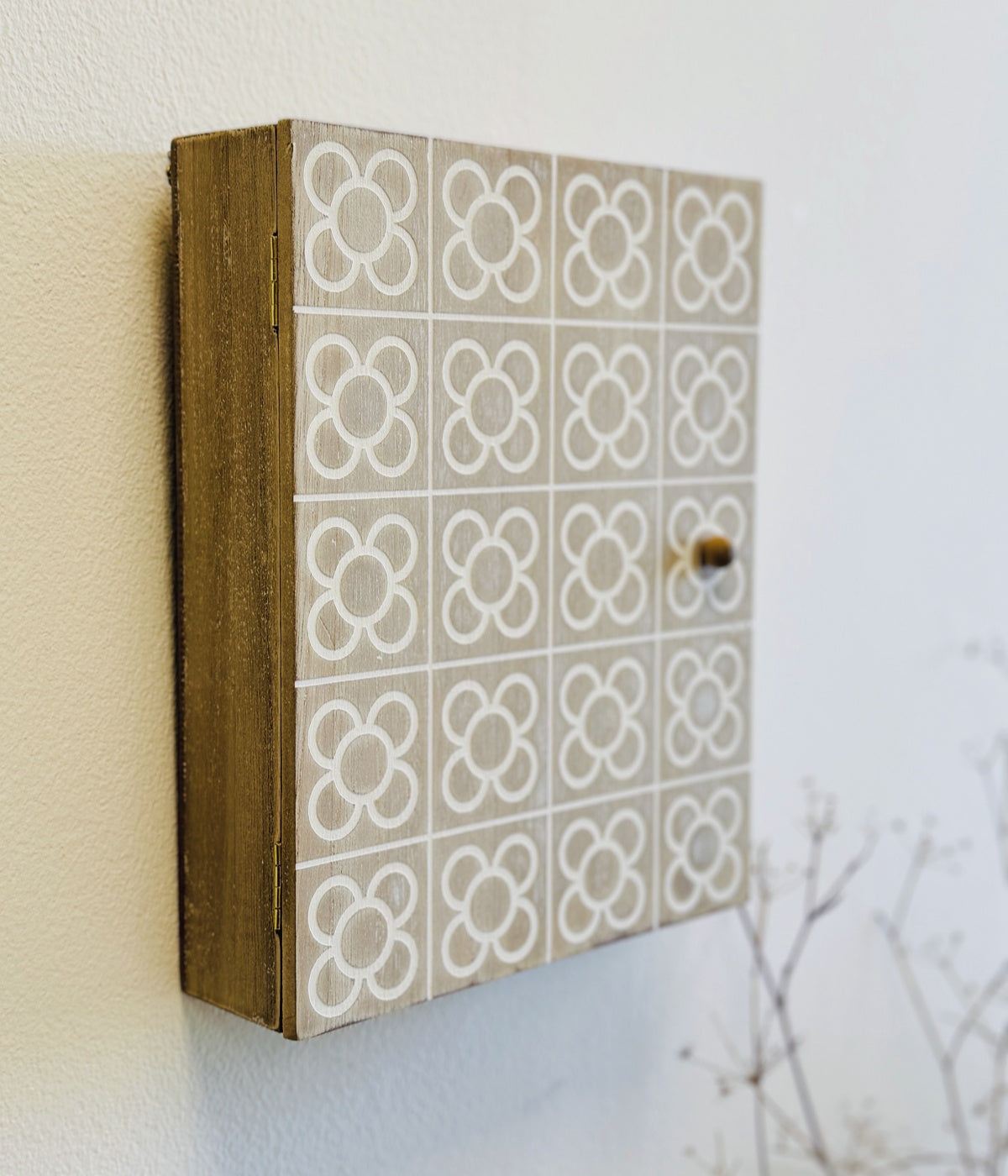 DAMDAM GO Cuelga Llaves, Caja de Madera para Llaves de Pared, Guardallaves con 6 Ganchos, para Hogar, Recibidor
