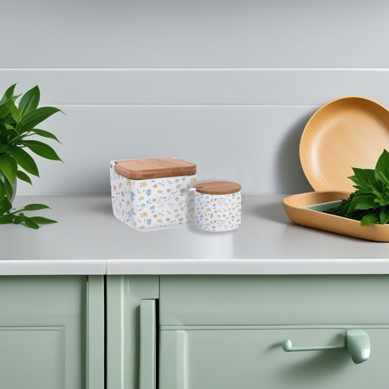 Azucarero Cocina Blanco Minimalista de Cerámica