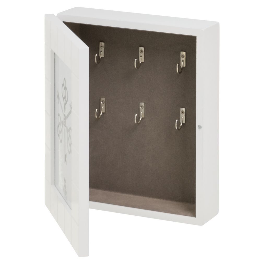 DAMDAM GO Cuelga Llaves, Caja de Madera para Llaves de Pared, Guardallaves con 6 Ganchos, para Hogar, Recibidor