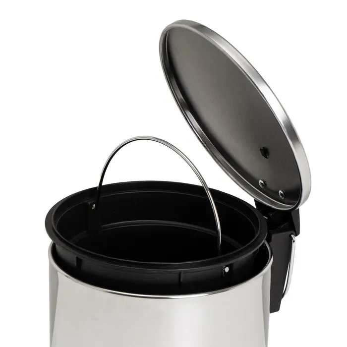 Papelera Baño Con Tapa de Metal 3L - Cubo de Basura Para Cocina, Habitación, Baño