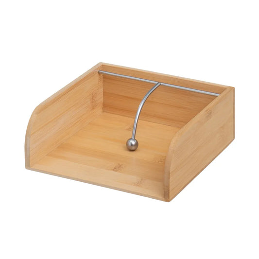 Servilletero de Mesa con Peso para Servilletas de 33 x 33 cm, Madera de Bambú, Marrón, 6 x 19 x 19 cm, Naturaleza