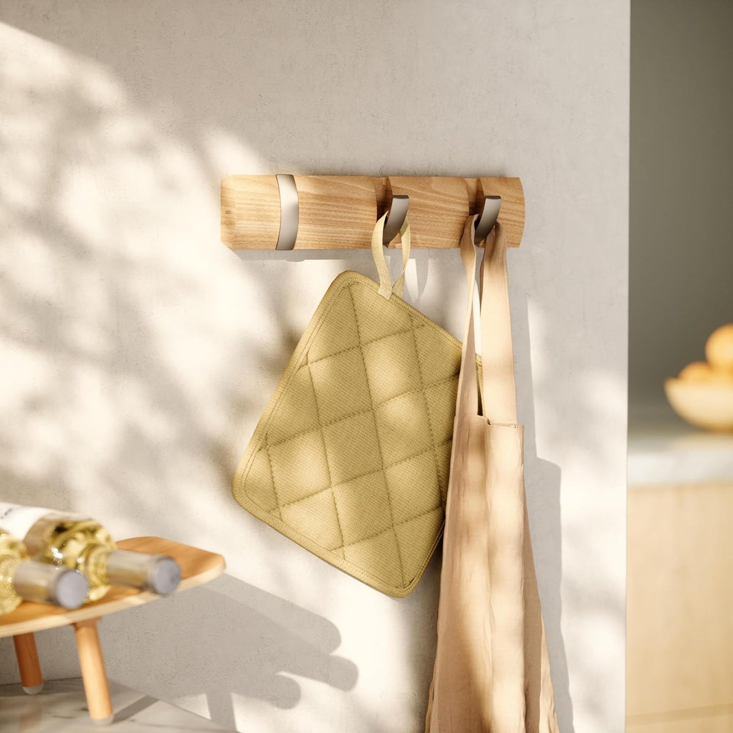 Perchero 3 ganchos flotantes abatibles para montar en la pared, moderno, elegante, ahorra espacio, con ganchos retráctiles para colgar abrigos, bufandas, bolsos