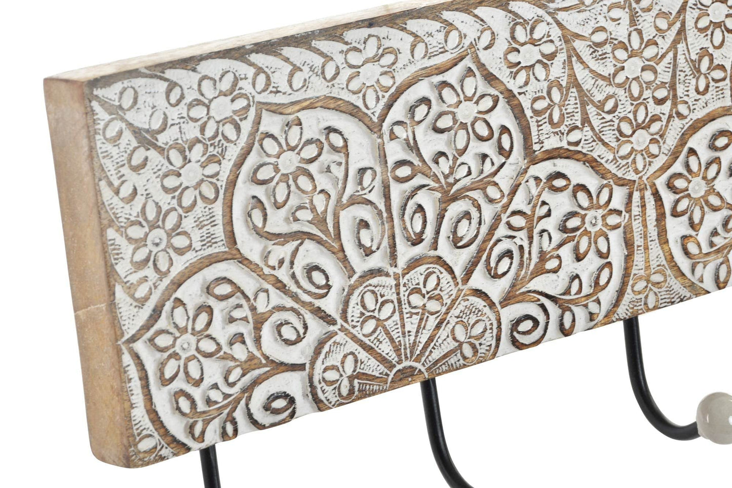 DAMDAM GO Perchero de Pared Mango Metal 5 colgadores, Percheros Pared de Diseño Para Recibidores, Entradas, Dormitorios, Habitaciones Infantiles y Baños