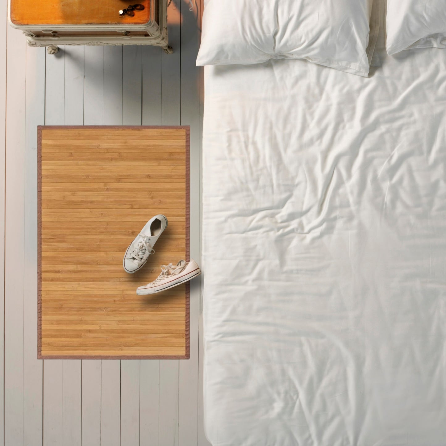DAMDAM GO Alfombra Antideslizante, Alfombra de Madera de Bambú, Antimanchas, Resistente a la Humedad, para Salón, Dormitorio, Cocina, Baño, Pasillo