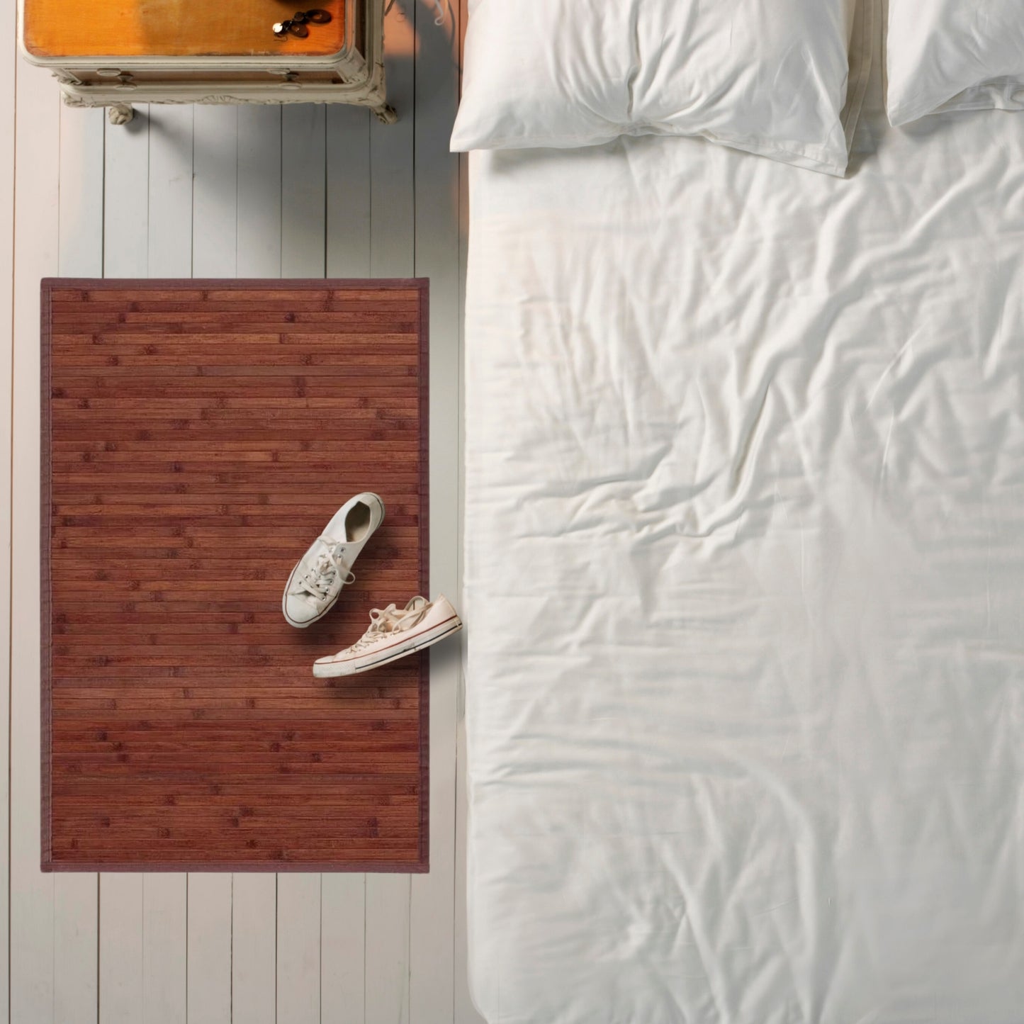 DAMDAM GO Alfombra Antideslizante, Alfombra de Madera de Bambú, Antimanchas, Resistente a la Humedad, para Salón, Dormitorio, Cocina, Baño, Pasillo