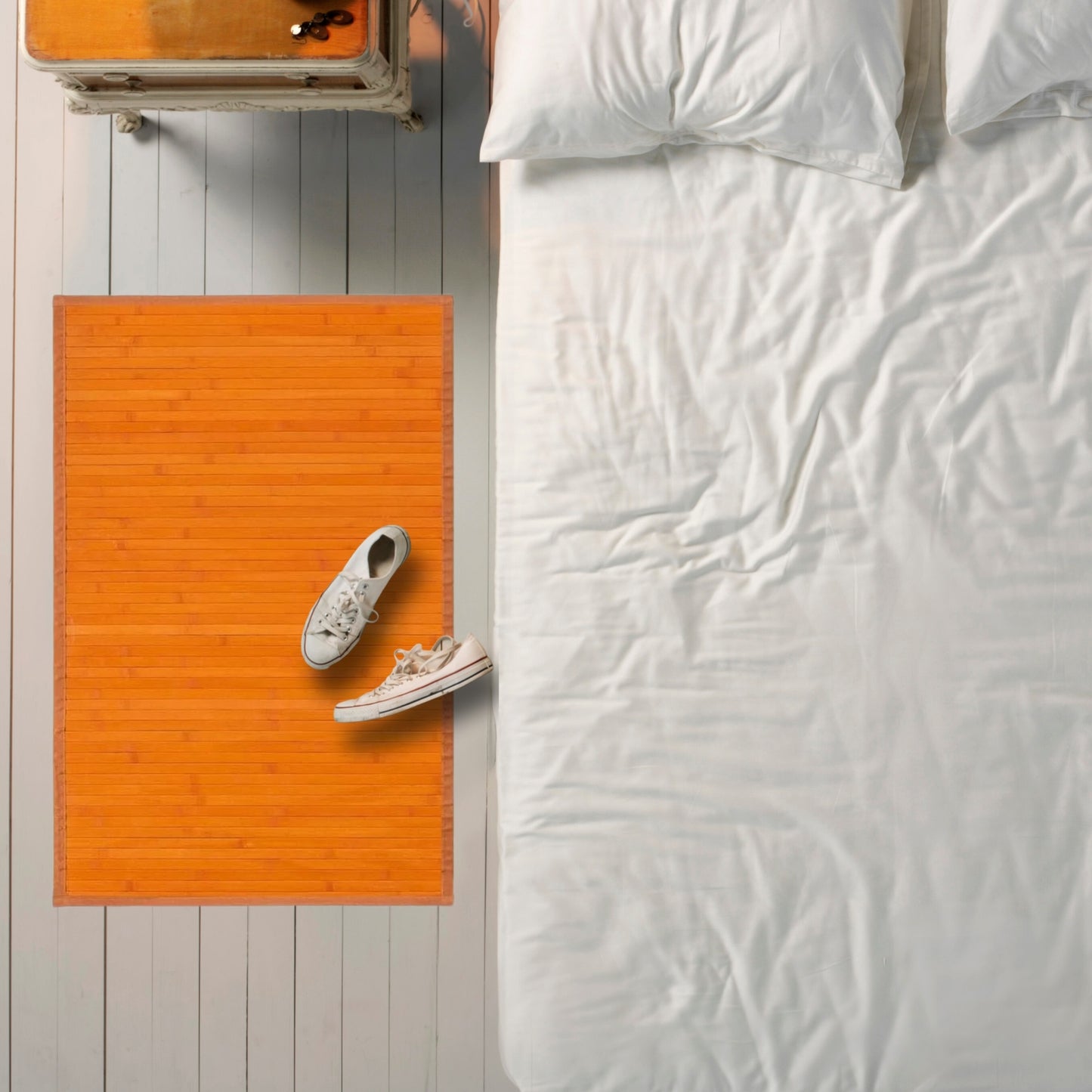 DAMDAM GO Alfombra Antideslizante, Alfombra de Madera de Bambú, Antimanchas, Resistente a la Humedad, para Salón, Dormitorio, Cocina, Baño, Pasillo