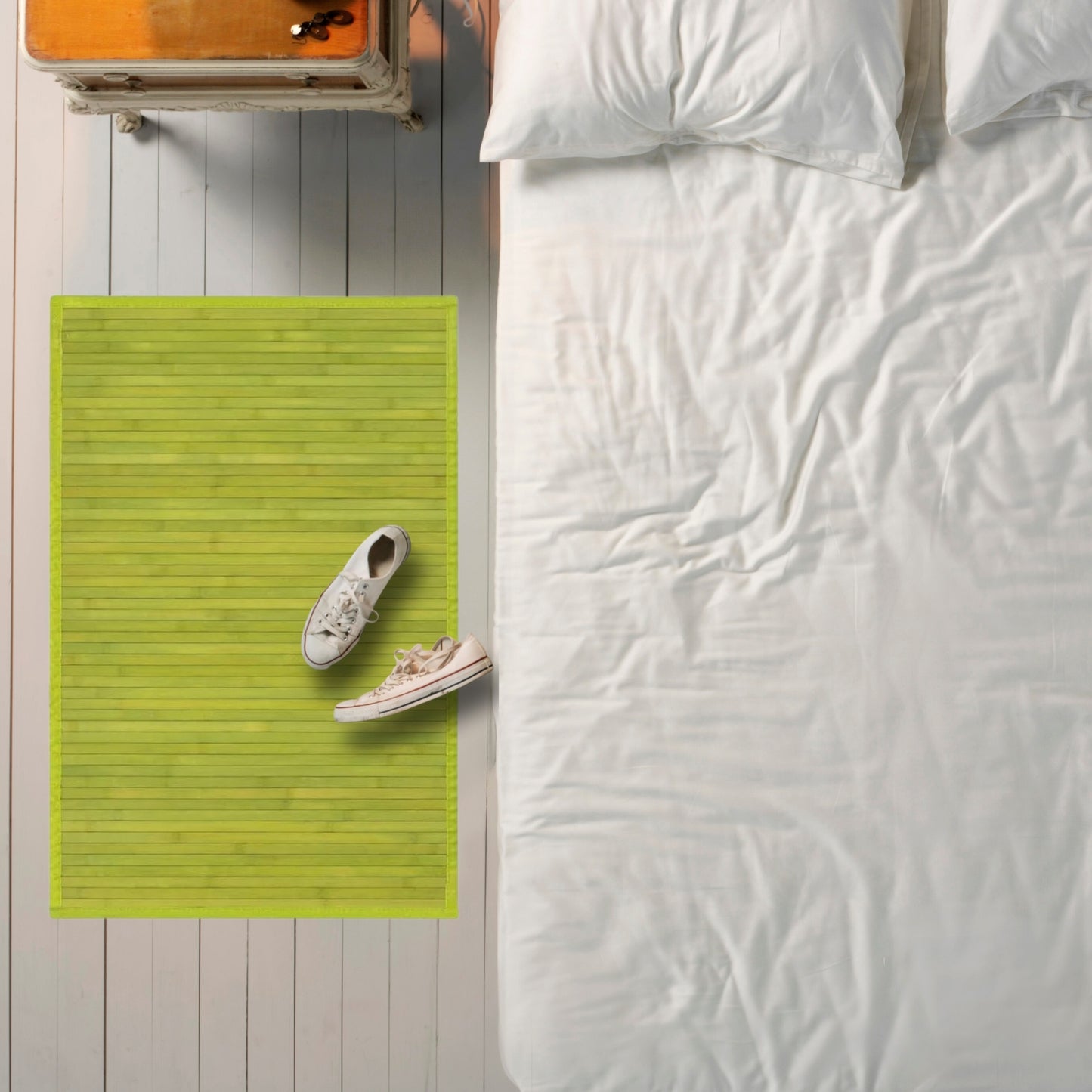 DAMDAM GO Alfombra Antideslizante, Alfombra de Madera de Bambú, Antimanchas, Resistente a la Humedad, para Salón, Dormitorio, Cocina, Baño, Pasillo