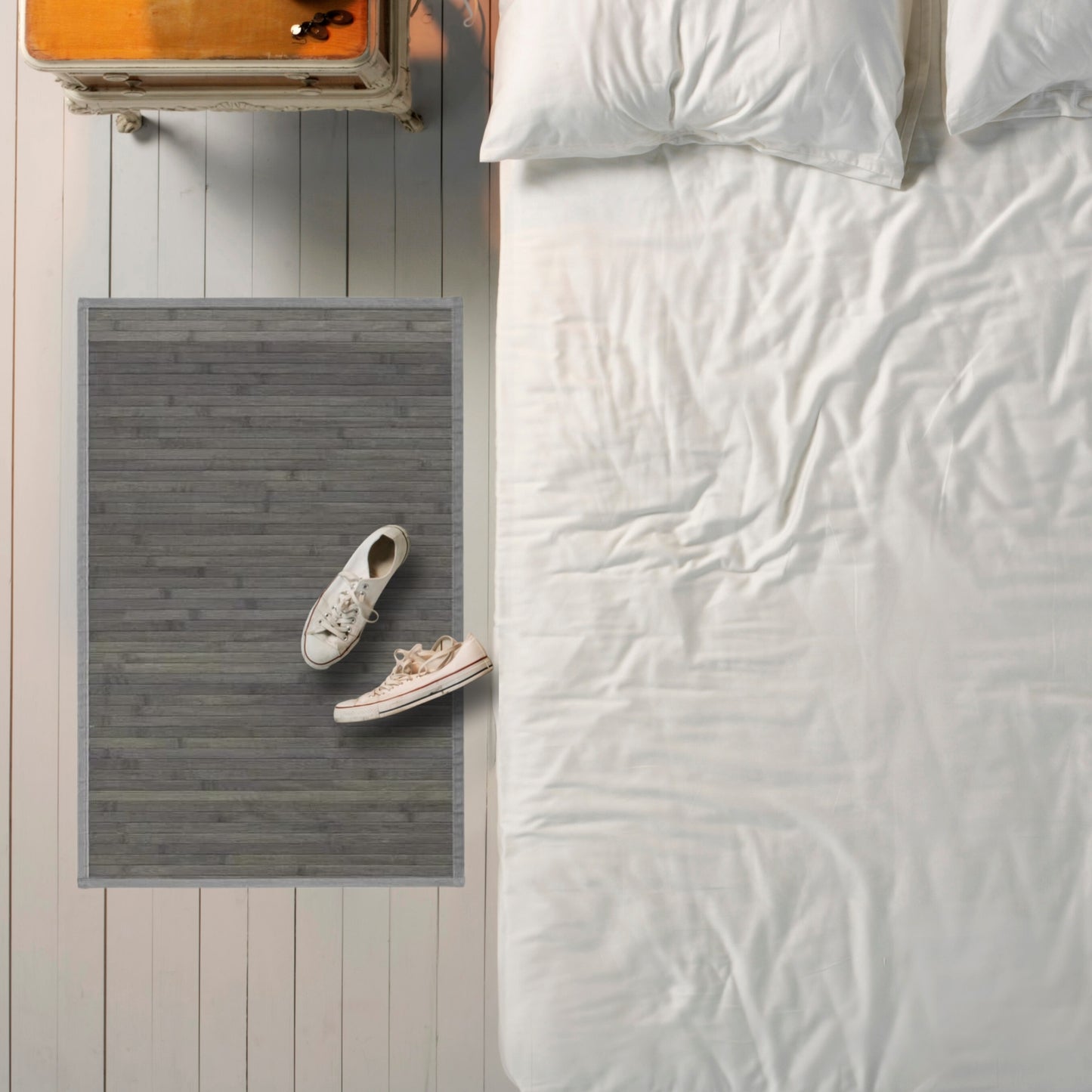 DAMDAM GO Alfombra Antideslizante, Alfombra de Madera de Bambú, Antimanchas, Resistente a la Humedad, para Salón, Dormitorio, Cocina, Baño, Pasillo
