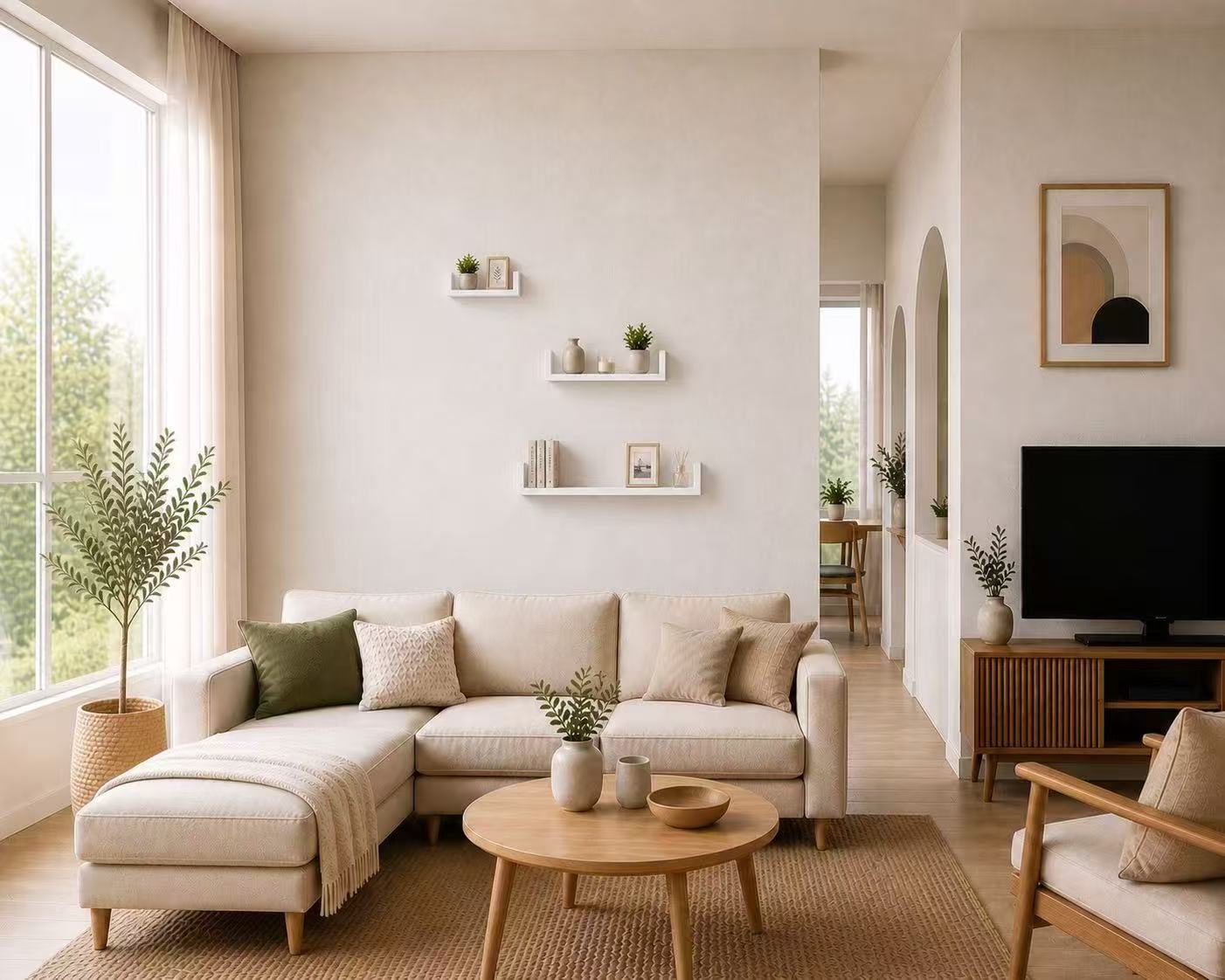 Estanterías de Pared Flotantes Set de 3, Baldas Decorativas en U de Madera, Repisas Modernas para Salón, Dormitorio, Baño y Cocina, Estantes Minimalistas con Soporte Invisible