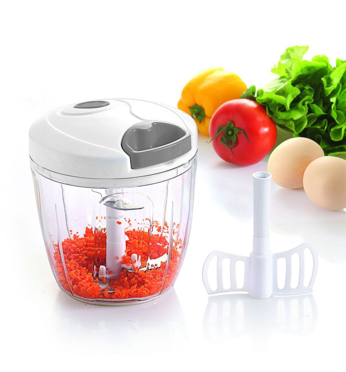 Picadora Manual de Carne y Verduras Cortador Vegetales de Plástico Con Cuchilla de Acero Inoxidable