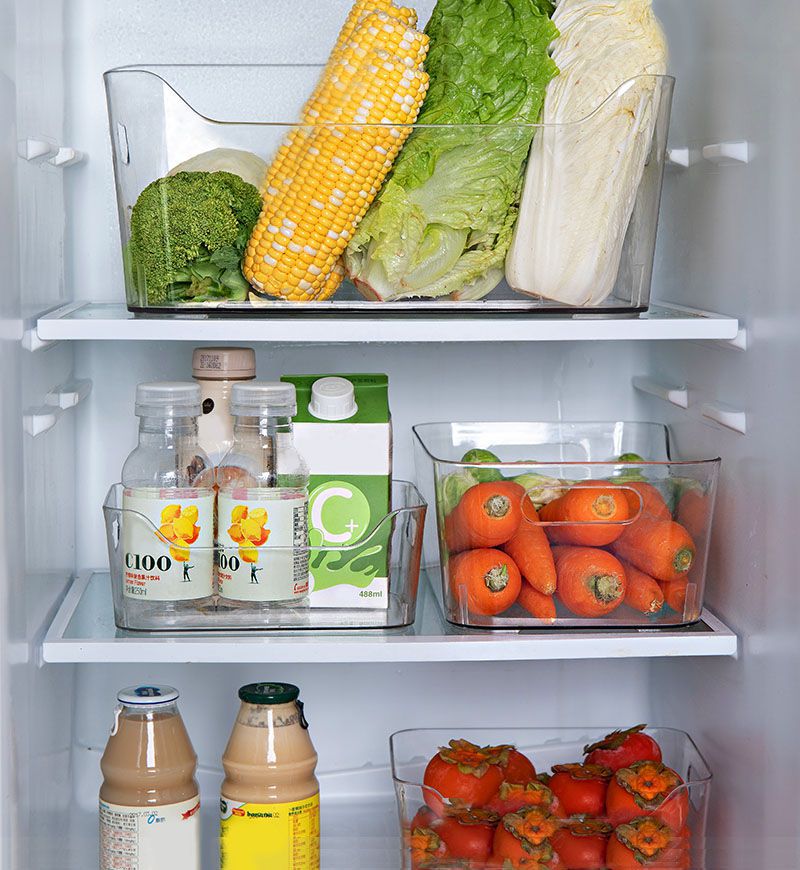 DAMDAM GO Organizador Transparente, Cubetas de Plástico para Organizar, Cajas de Almacenaje con Asas