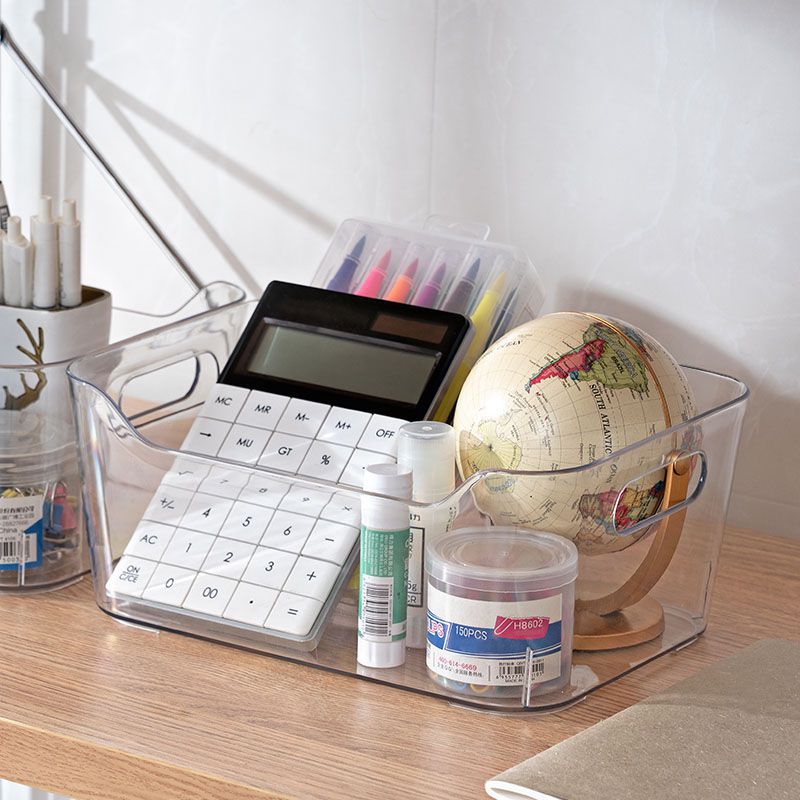 DAMDAM GO Organizador Transparente, Cubetas de Plástico para Organizar, Cajas de Almacenaje con Asas