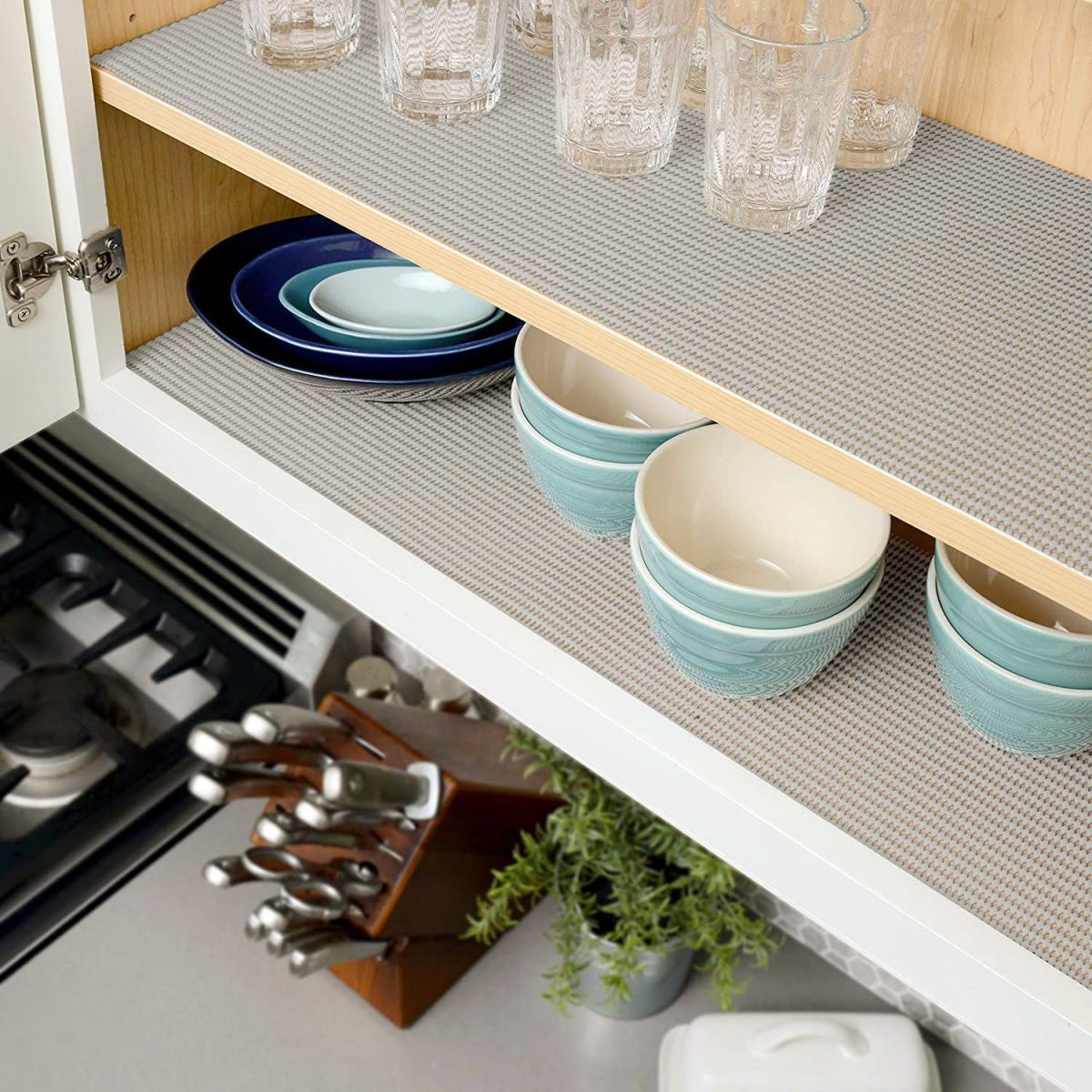 Alfombrilla para Cajón Protector Cajones Cocina, Rollo Antideslizante Pack x 2(Material: PVC)