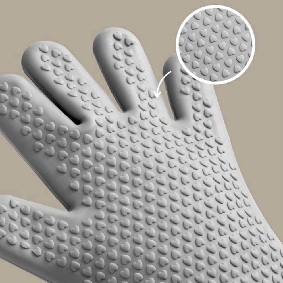 Guantes para Horno, Resistentes al Calor Manoplas de Silicona para Horno Antideslizantes Extra