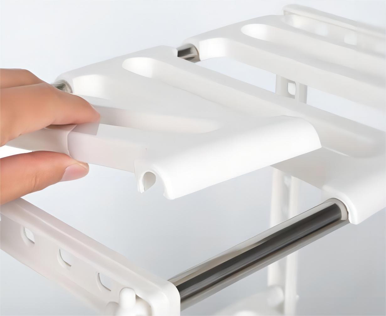 DAMDAM GO Estantería para Bajo Fregadero 2 Niveles, Acero Inoxidable y Plástico Regulable, Extensible Multifunción Ajustable, para Cocina y Baño