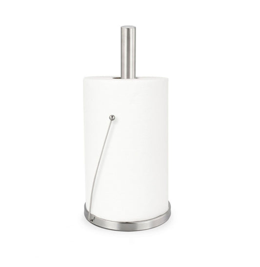 Portarrollos de Cocina Plateado, Soportes para Rollos de Papel Acero Inoxidable, para Cocina y Mesa de Comedor Ø15 x 33cm