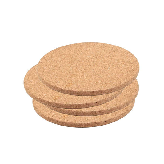 Salvamanteles Redondos de Corcho, Resistentes al Calor y Antideslizantes, Para Ollas, Sartenes, Platos, Diámetro Ø23 cm, 4 Unidades