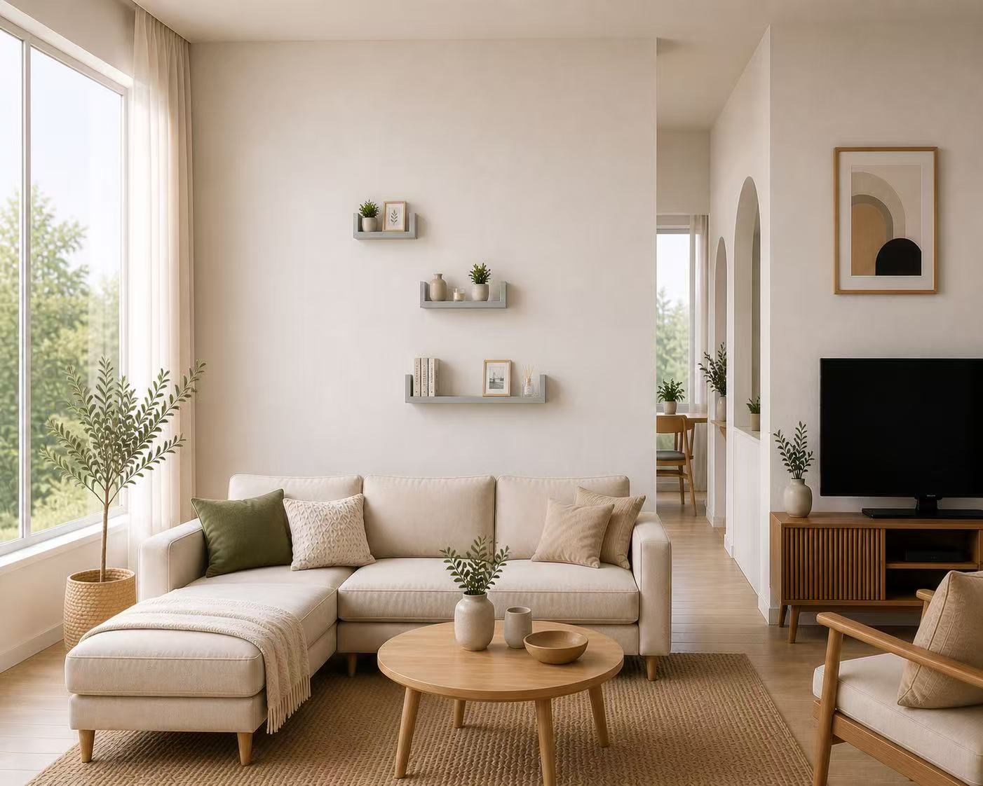 Estanterías de Pared Flotantes Set de 3, Baldas Decorativas en U de Madera, Repisas Modernas para Salón, Dormitorio, Baño y Cocina, Estantes Minimalistas con Soporte Invisible