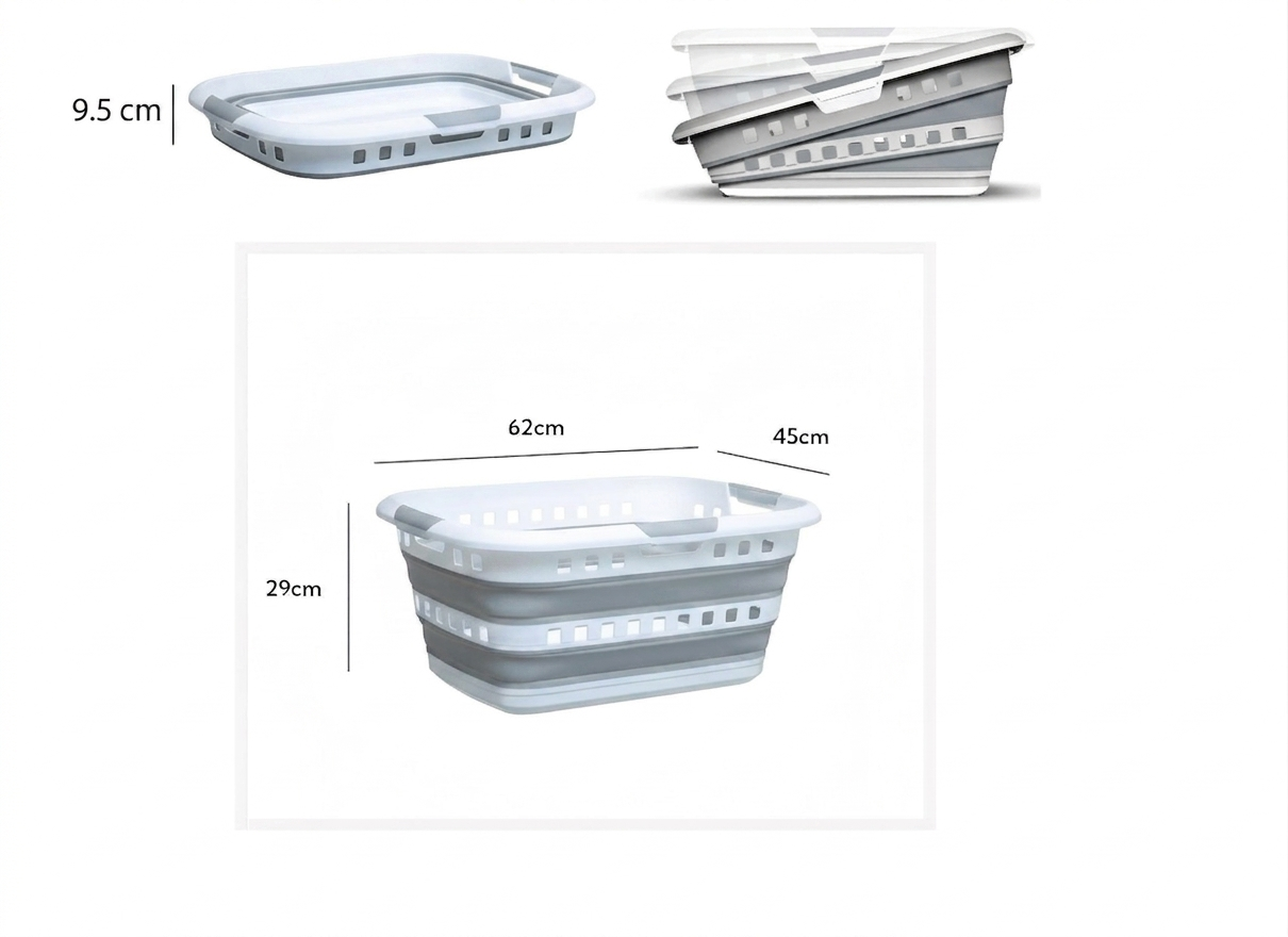Cesto de Ropa Plegable 45L, Gran Capacidad, Diseño Compacto y Resistente para Casa, Dormitorio y Lavandería