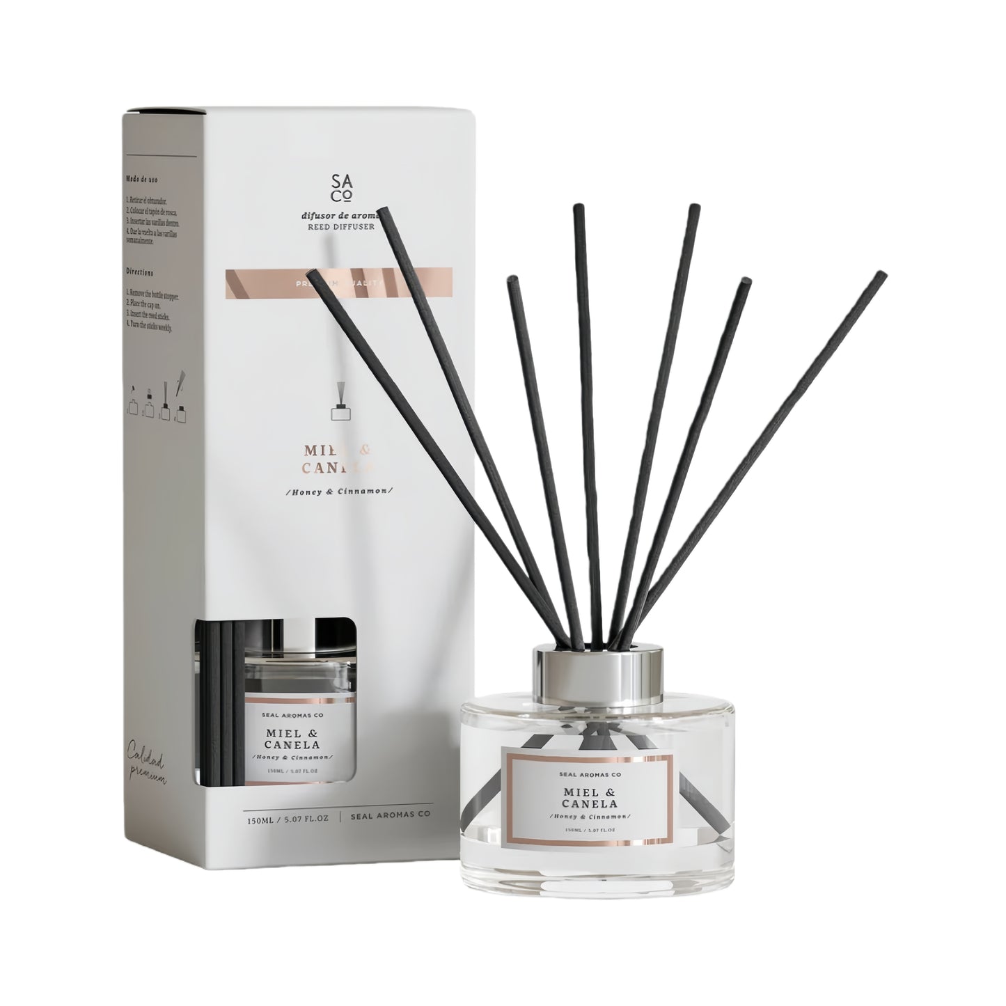 Difusor de Aroma Fresco de Larga Duración, Ambientador Mikado 120 ml, Aromas Naturales para el Hogar, Relajante y Refrescante