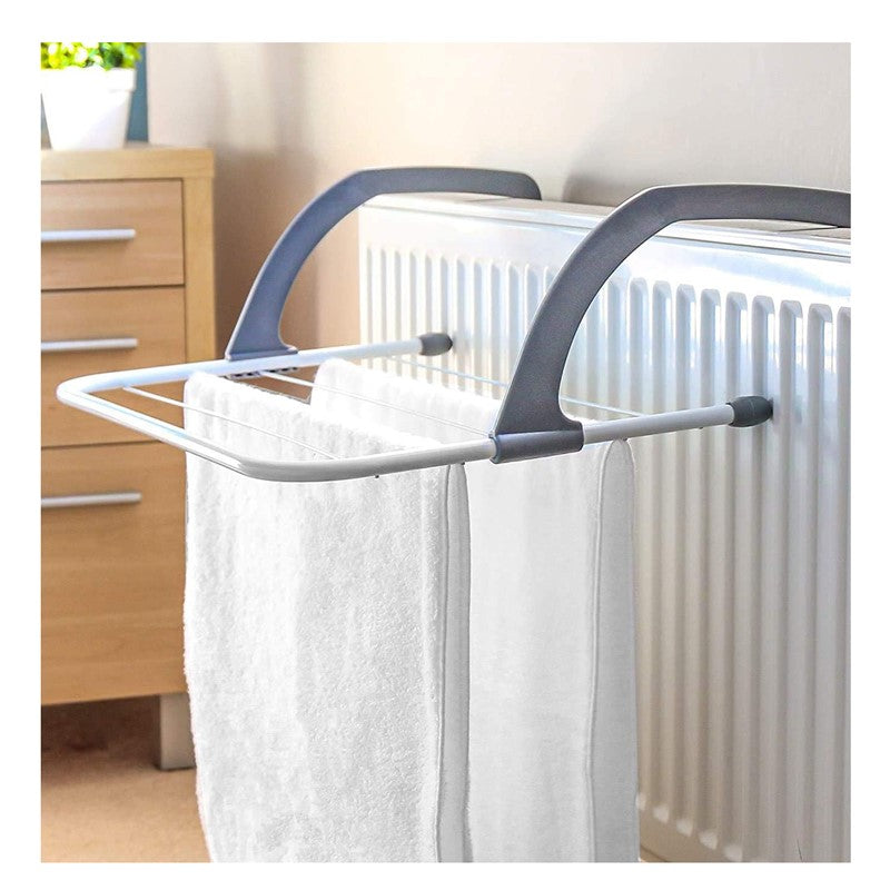 Tendedero para Radiador Plegable 52 x 34 cm – 3 Metros de Secado – Estructura Metálica Resistente y Brazos de Plástico Reforzado – Secador de Ropa para Balcón y Calefacción