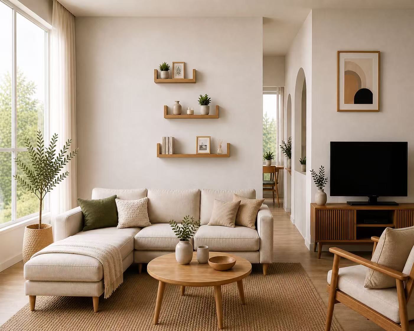 Estanterías de Pared Flotantes Set de 3, Baldas Decorativas en U de Madera, Repisas Modernas para Salón, Dormitorio, Baño y Cocina, Estantes Minimalistas con Soporte Invisible