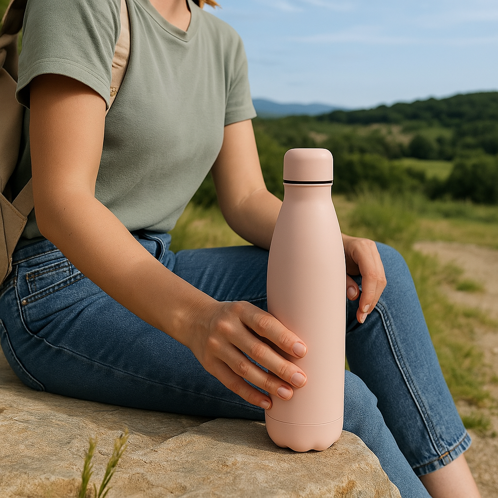 Termo y Botella Térmica con Tacto Goma, Mantén Tus Bebidas a la Temperatura Perfecta, Diseño Antideslizante y Resistente, Ideal para Viajes, Oficina y Deporte, Acero Inoxidable