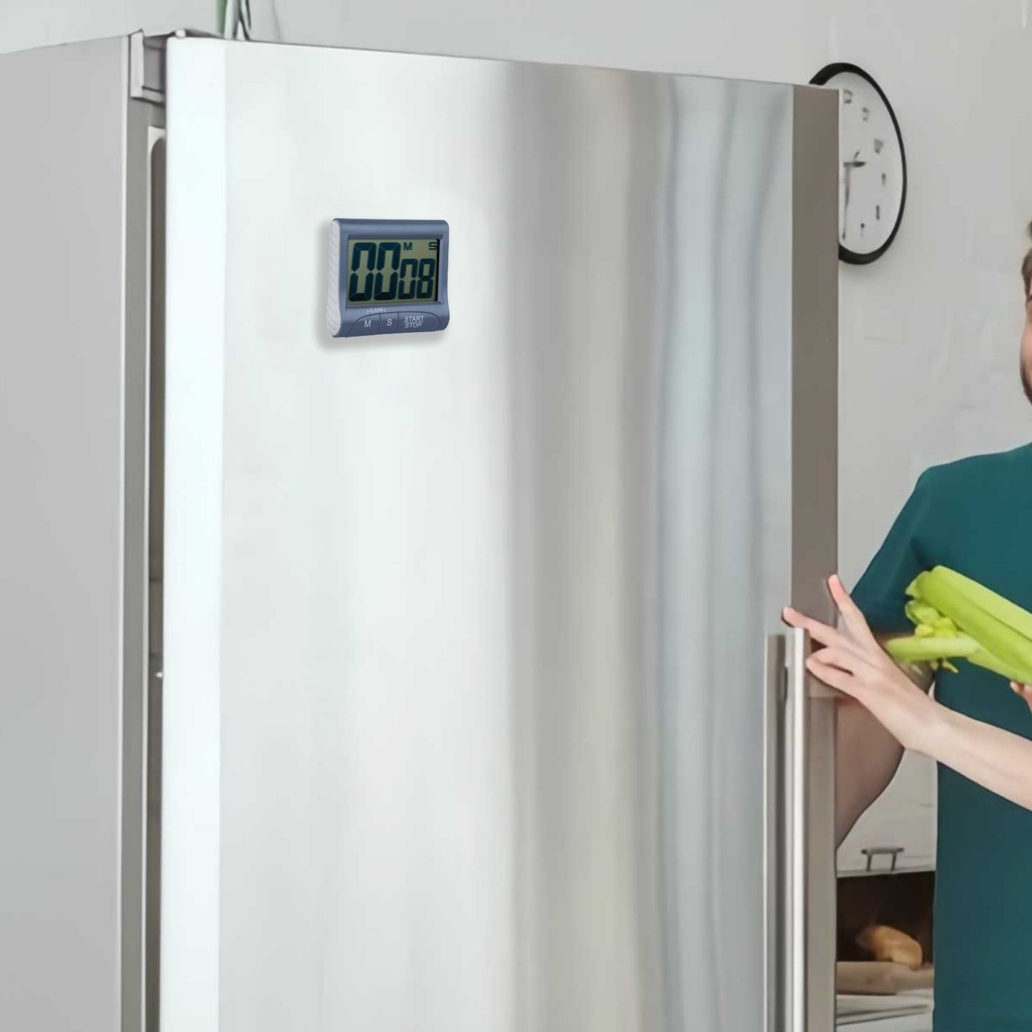 Temporizador de Cocina, Magnético Digital Timer con Pantalla Grande, Temporizador Multifunción Timer en Niños para Estudiar, Trabajar, Hacer Ejercicio