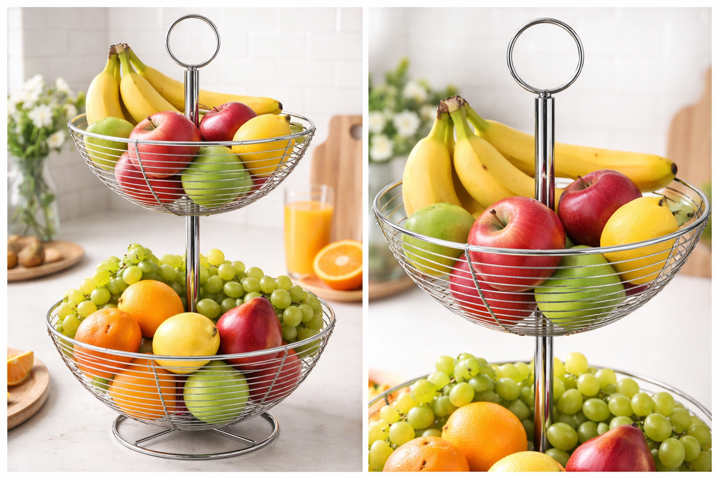 Frutero de 2 altura para cocina 29,50 x 29,50 x 41 cm