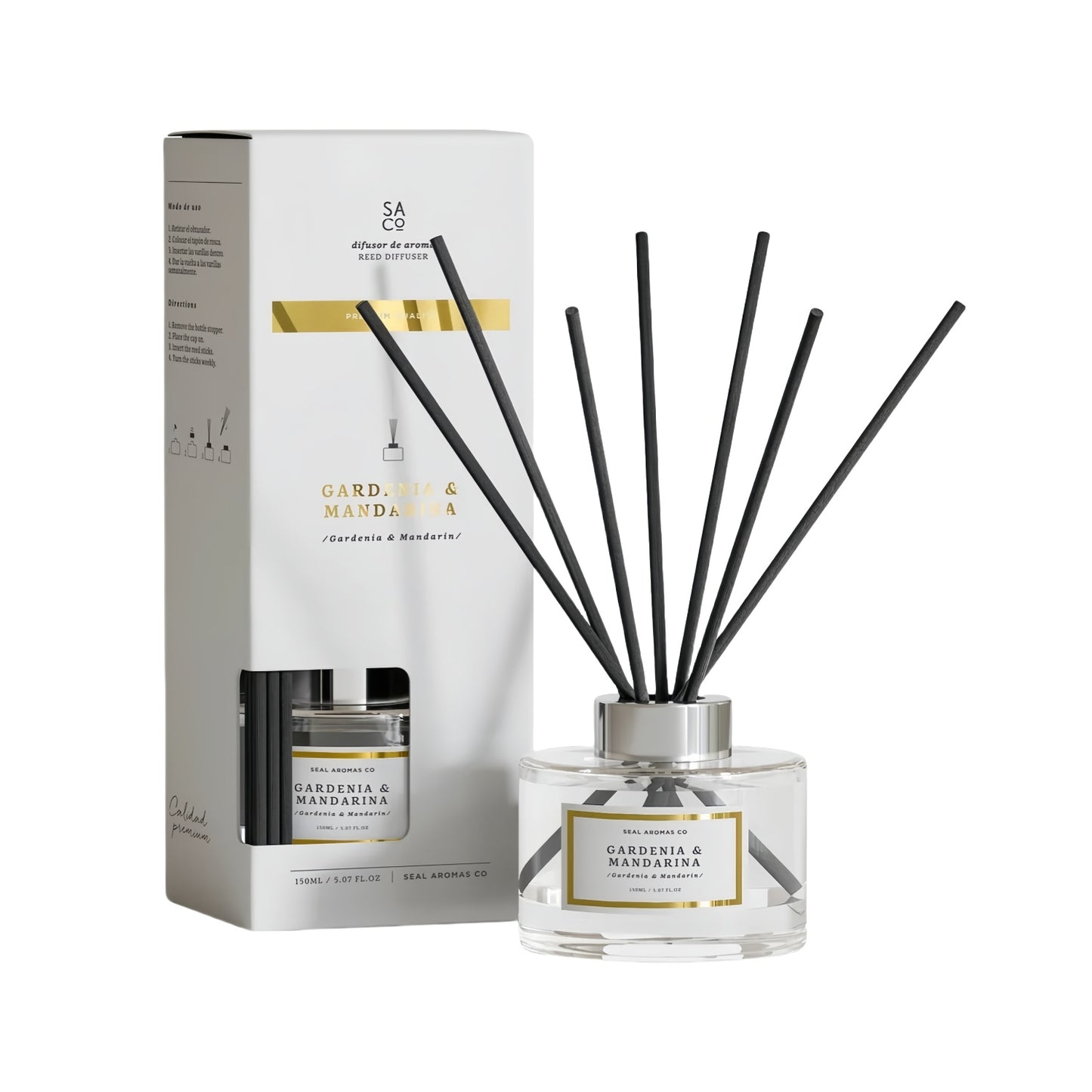 Difusor de Aroma Fresco de Larga Duración, Ambientador Mikado 120 ml, Aromas Naturales para el Hogar, Relajante y Refrescante