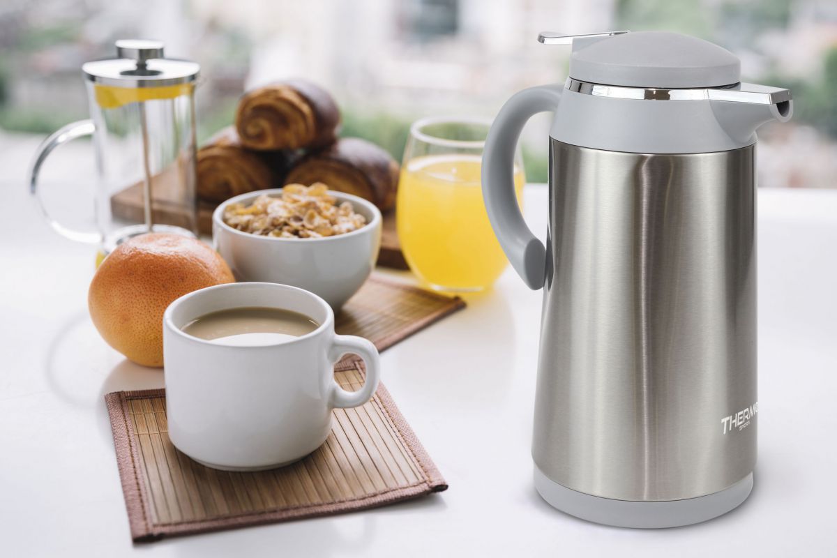 Jarra Térmica de Acero Inoxidable de 1/L, Termo de Té y Café Para Catering, Tetera con Aislamiento al Vacío