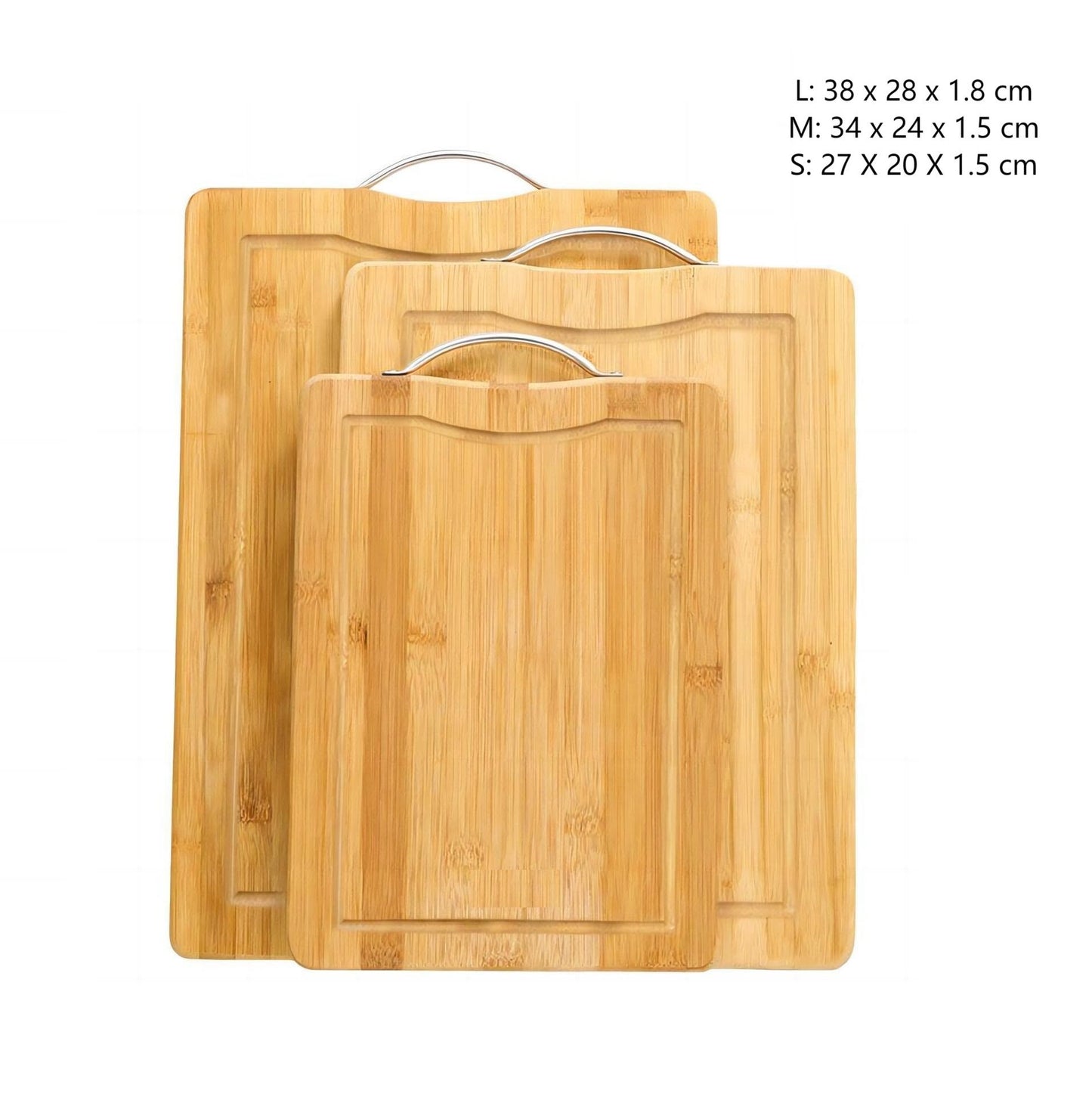 Tabla Cortar Cocina Madera Bambu con Soporte Juego de 3 Tablas