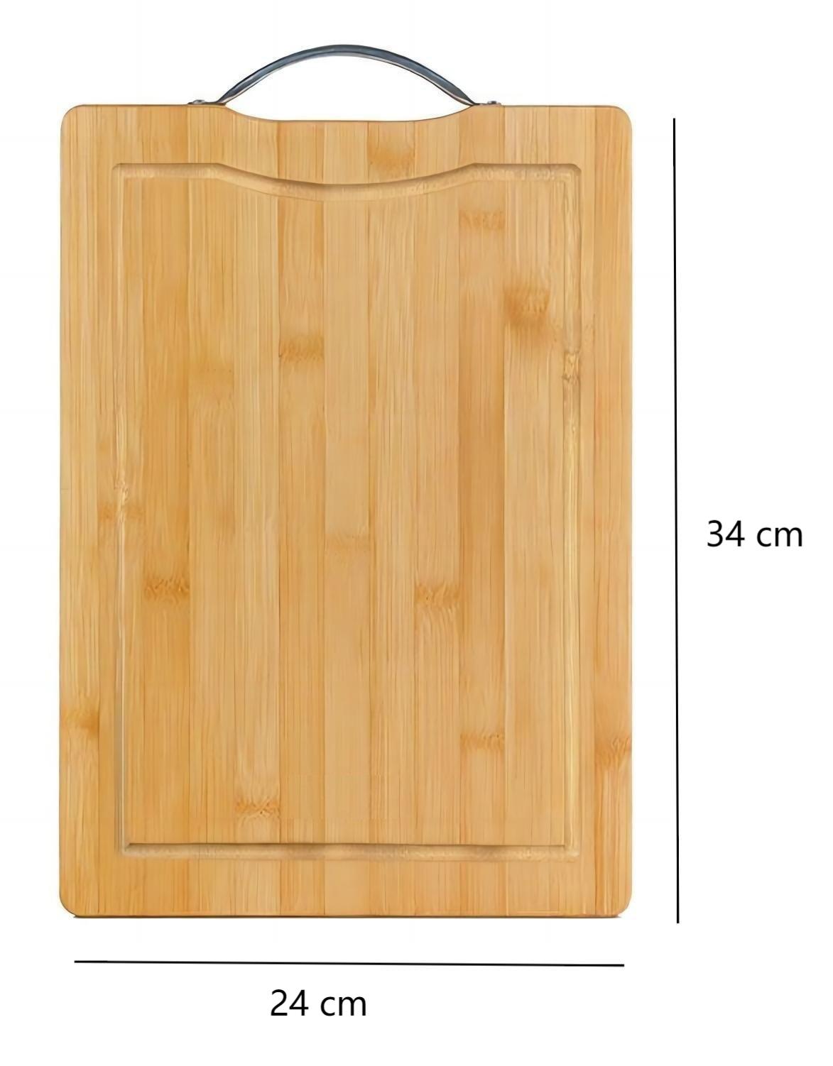 Tabla Cortar Cocina Madera Bambu Con Soporte