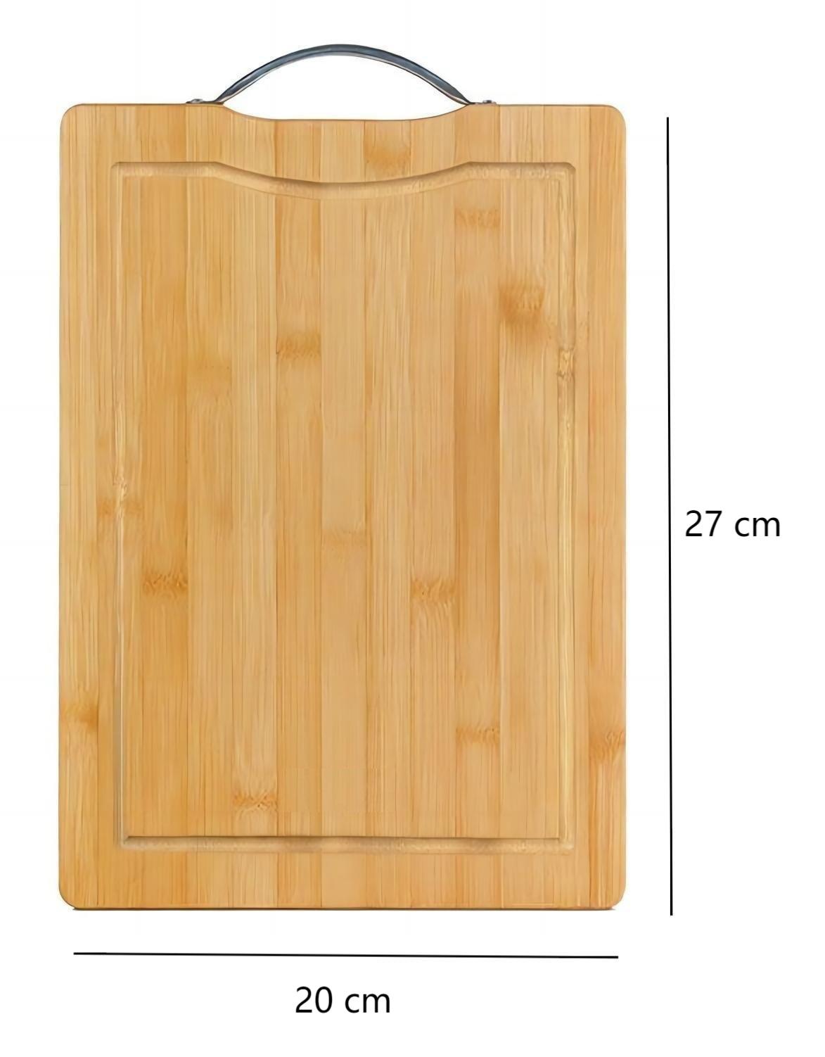 Tabla Cortar Cocina Madera Bambu Con Soporte