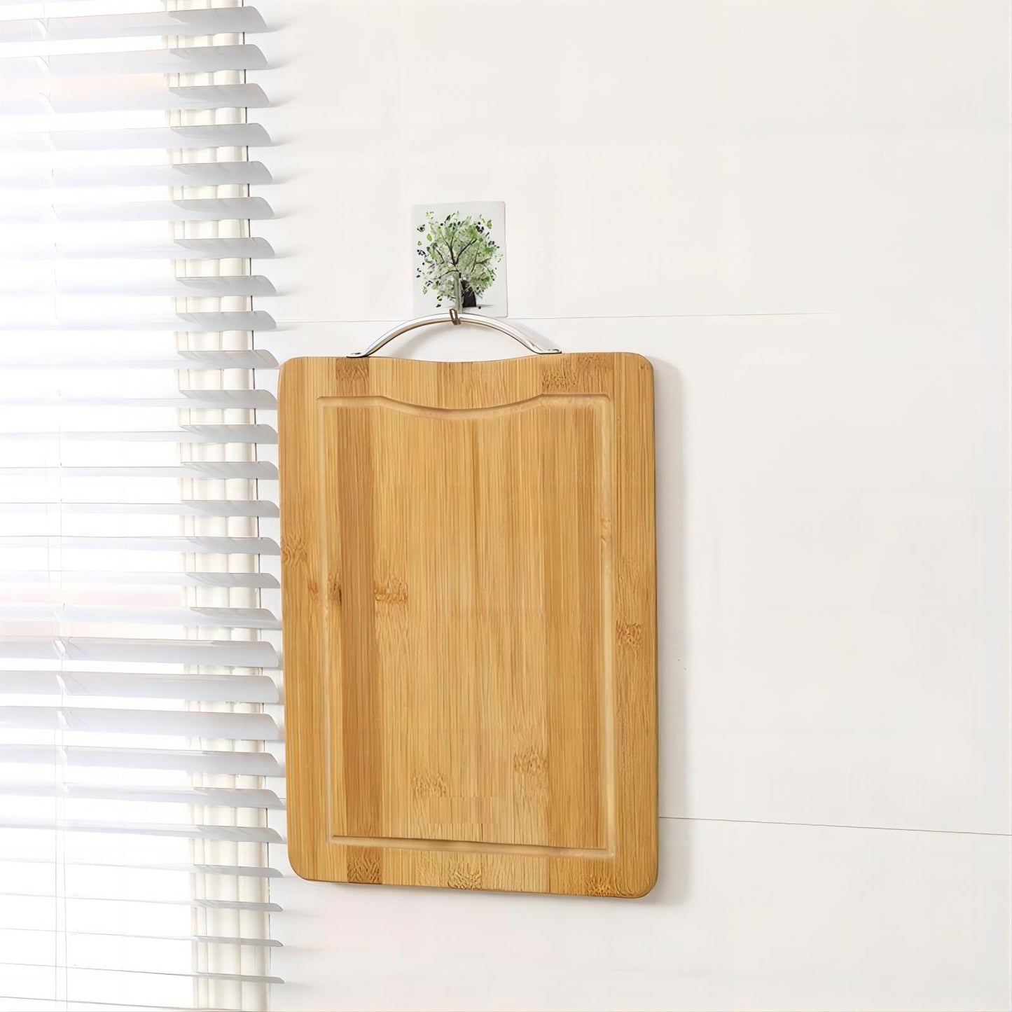 Tabla Cortar Cocina Madera Bambu Con Soporte
