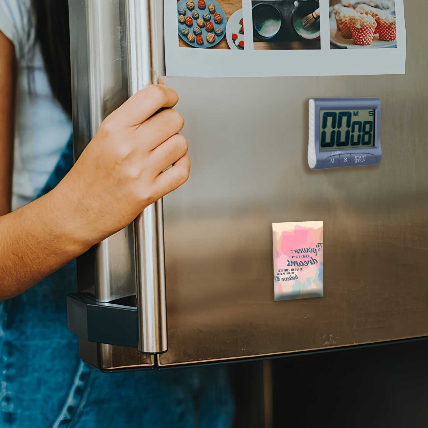Temporizador de Cocina, Magnético Digital Timer con Pantalla Grande, Temporizador Multifunción Timer en Niños para Estudiar, Trabajar, Hacer Ejercicio