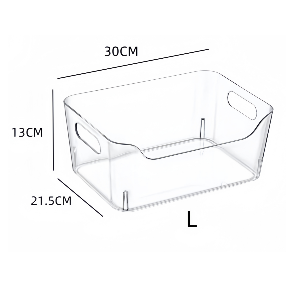 DAMDAM GO Organizador Transparente, Cubetas de Plástico para Organizar, Cajas de Almacenaje con Asas