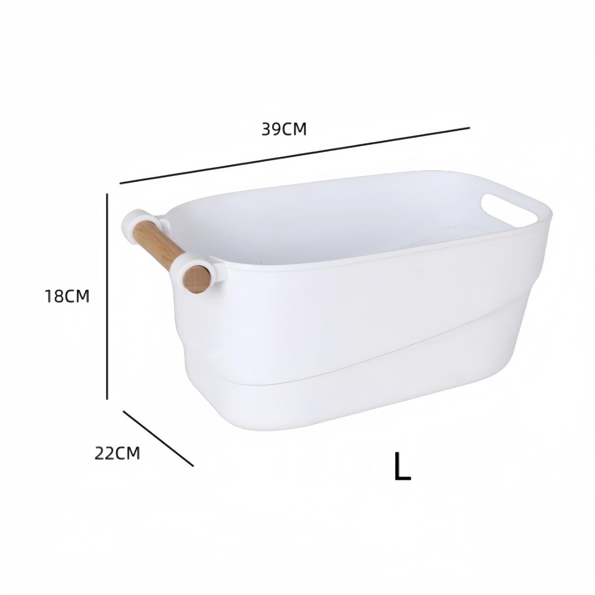 DAMDAM GO Juego de Cestas de Plástico, Cajas Organizadoras con Asa, Cesta de Ordenación para Cocina, Baño, Armario, Color Blanco