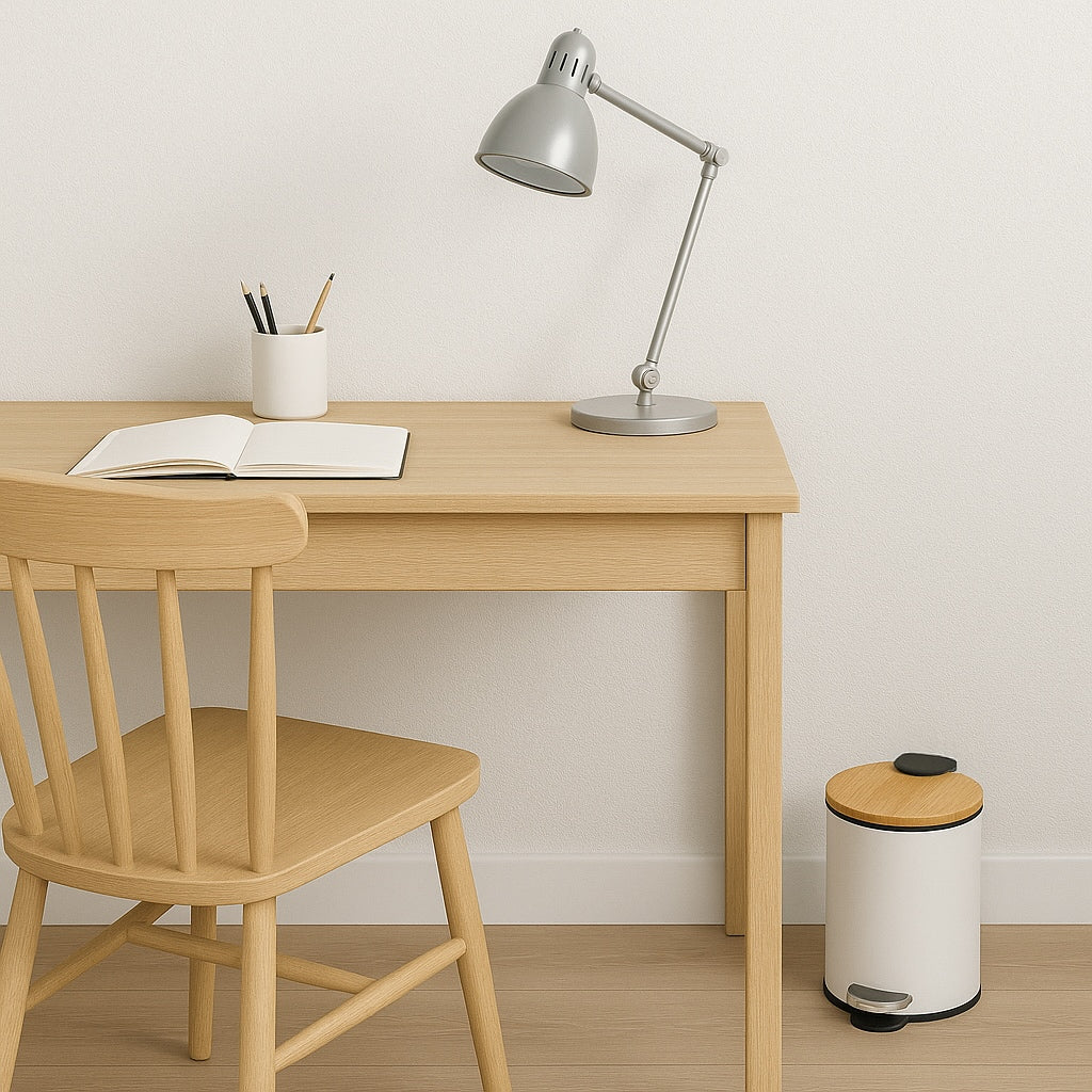 Papelera de Baño con Tapa de Madera 3L - Cubo de Basura para Baño con Tapa y Pedal Cierre Silencioso