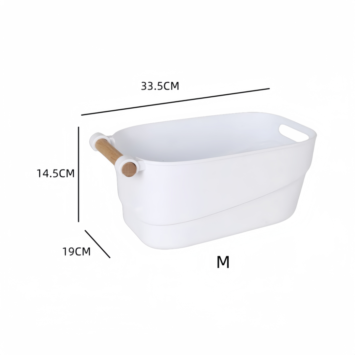 DAMDAM GO Juego de Cestas de Plástico, Cajas Organizadoras con Asa, Cesta de Ordenación para Cocina, Baño, Armario, Color Blanco