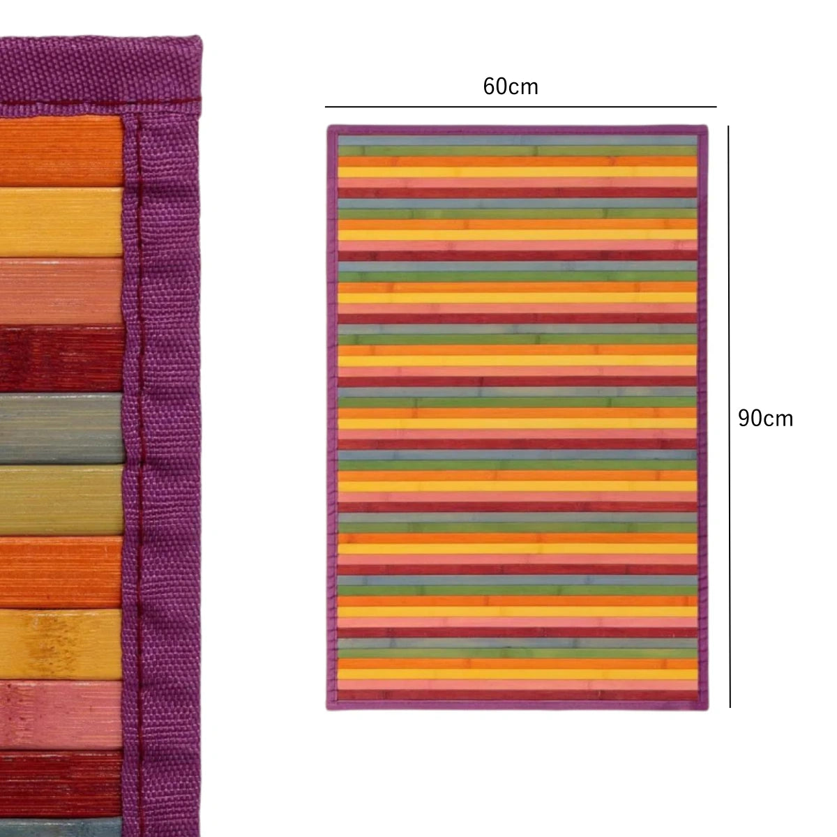 DAMDAM GO Alfombra Antideslizante, Alfombra de Madera de Bambú, Antimanchas, Resistente a la Humedad, para Salón, Dormitorio, Cocina, Baño, Pasillo