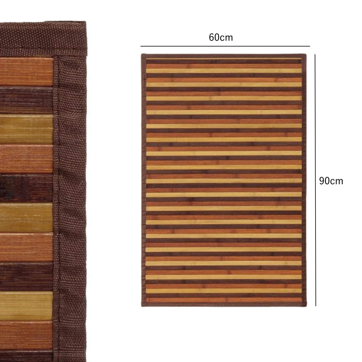 DAMDAM GO Alfombra Antideslizante, Alfombra de Madera de Bambú, Antimanchas, Resistente a la Humedad, para Salón, Dormitorio, Cocina, Baño, Pasillo