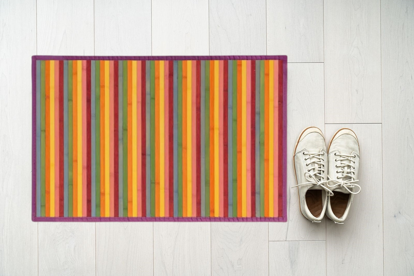 DAMDAM GO Alfombra Antideslizante, Alfombra de Madera de Bambú, Antimanchas, Resistente a la Humedad, para Salón, Dormitorio, Cocina, Baño, Pasillo