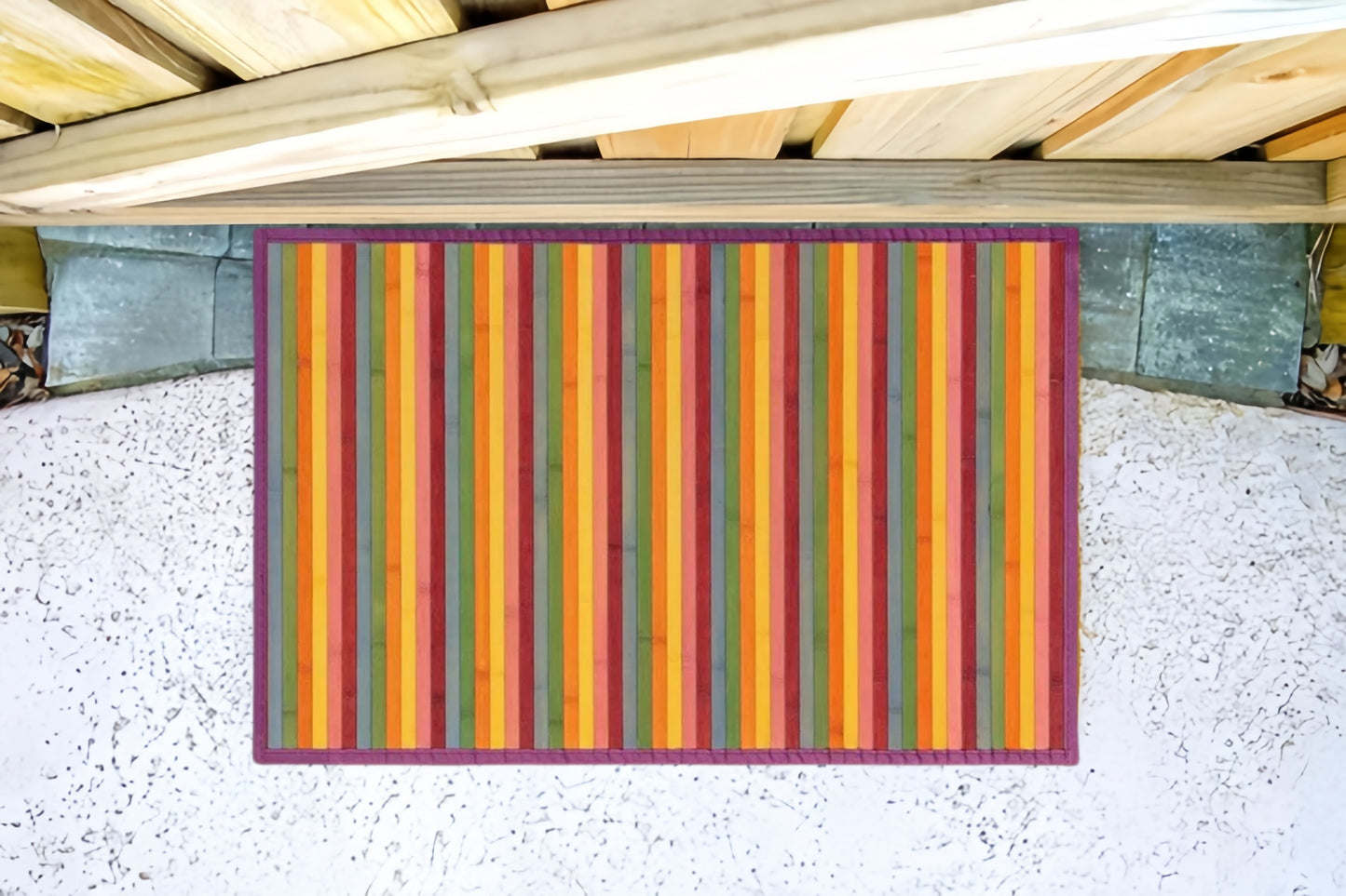 DAMDAM GO Alfombra Antideslizante, Alfombra de Madera de Bambú, Antimanchas, Resistente a la Humedad, para Salón, Dormitorio, Cocina, Baño, Pasillo