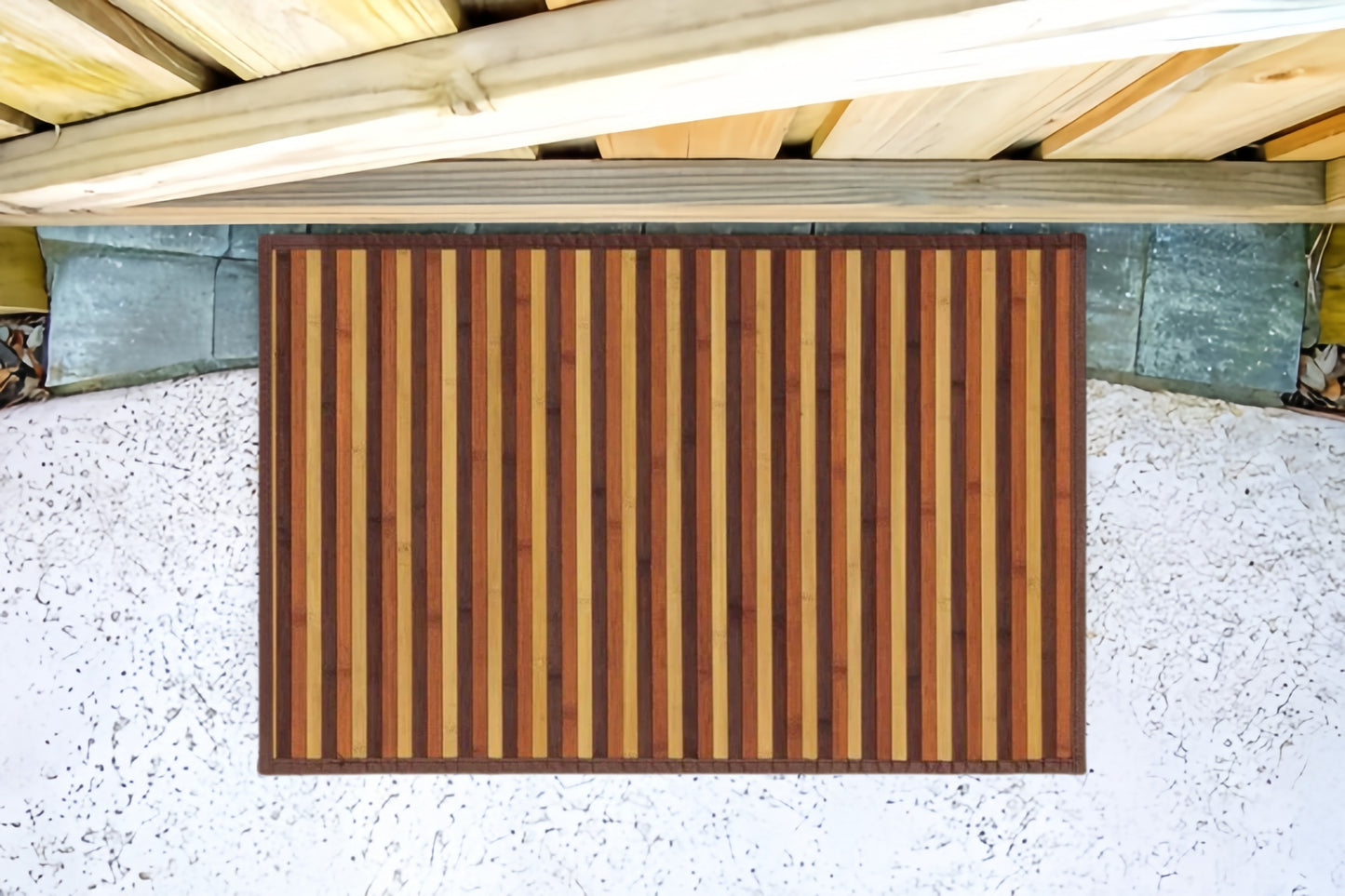 DAMDAM GO Alfombra Antideslizante, Alfombra de Madera de Bambú, Antimanchas, Resistente a la Humedad, para Salón, Dormitorio, Cocina, Baño, Pasillo